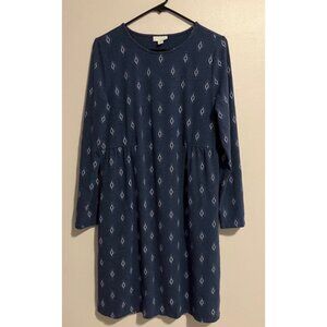 J. Jill casual cotton blend long sleeve patterned dress M